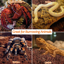 Riare 2 Pack Natural Coconut Fiber Substrate for Reptile Coco Substrate Premium Compressed Coconut Husk Terrarium Bedding for Reptile, Torto