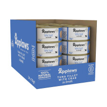 Applaws Natural Wet Cat Food Cans, Tuna Fillet with Crab in Broth 24 x 70g