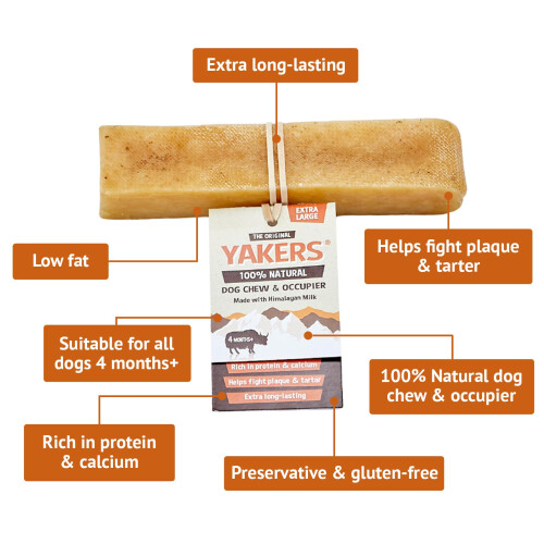 Yakers YAKERS Peanut Butter Dog Chew Extra Large 1