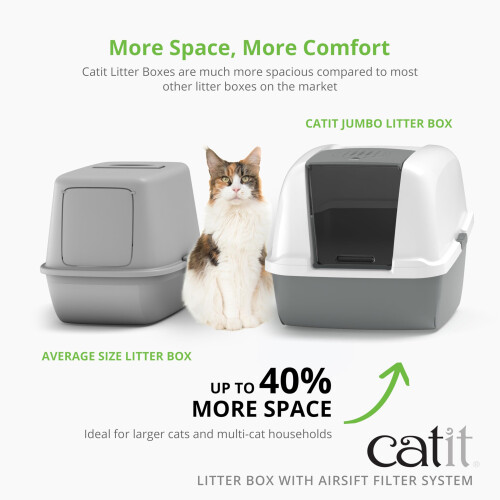 Catit Catit Large Hooded Grey Litter Box with Airsift Filter System 1