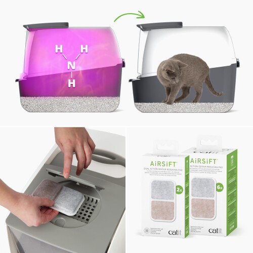Catit Catit Large Hooded Grey Litter Box with Airsift Filter System 2