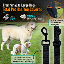 Total Pet 5m Training Lead for Dogs & Puppy - Long Line Leash With Control Handle For Recall/Obedience Training