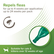 Beaphar - VETOpure Flea Spot-On for Cats – Repels Fleas For Up To 4 Weeks – Plant-Based Flea Protection – 6 Pipette Pack Providing Up to 24 Week