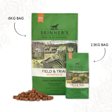 Skinner’s Field & Trial Working 26 – Complete Dry Adult Dog Food, For Active Dogs, Greedy Eaters, High Energy, 15kg