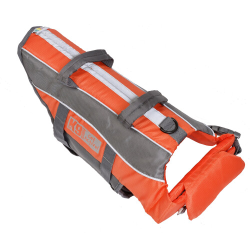 K9 Pursuits High Visibility Easy Grab Float Coat Life Jacket, Large c,Orange 1