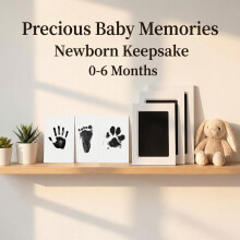 upkpvid Black Baby Handprint and Footprint Inkless Kit, 3 Clean-Touch Ink Pads 6 Imprint Cards, Non-Toxic Safe for Newborn, Dogs and Cats Paw Prints,