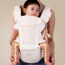 Bebamour Baby Carrier Newborn to Toddler, Ergonomic Hip Seat Carrier 0–36 Months, Adjustable Waist Belt with Head Hood, Teething Pads & Waist Extend