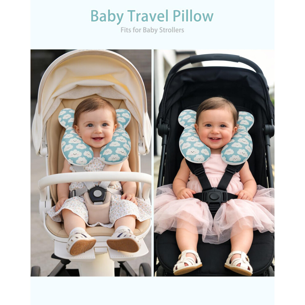 Baby Travel Pillow, Upgraded Baby Neck Pillows For Car Seat, Infant Neck Support Pillow For Head And Neck,Newborn Head Support For Car Seat, Kakiblin