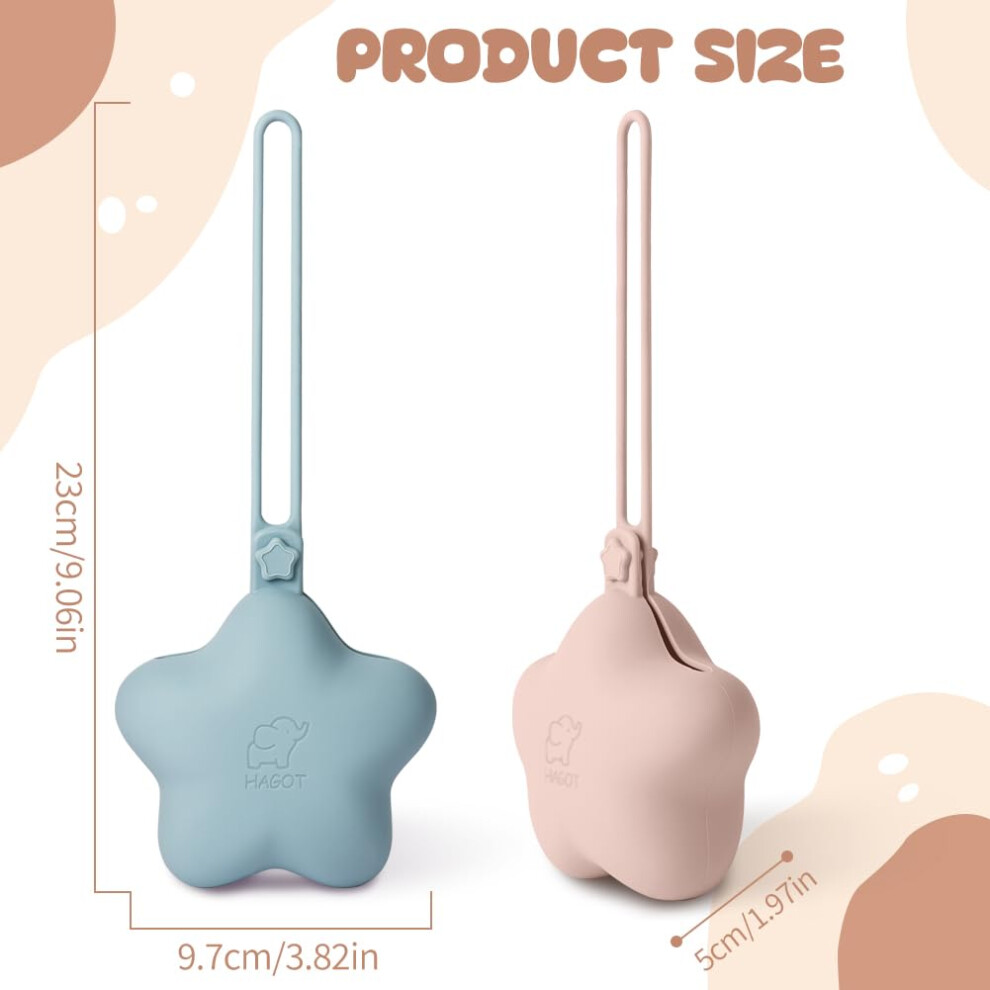 Hagot 2 Pack Silicone Dummy Holder, Universal Pacifier Case For Travel & Home