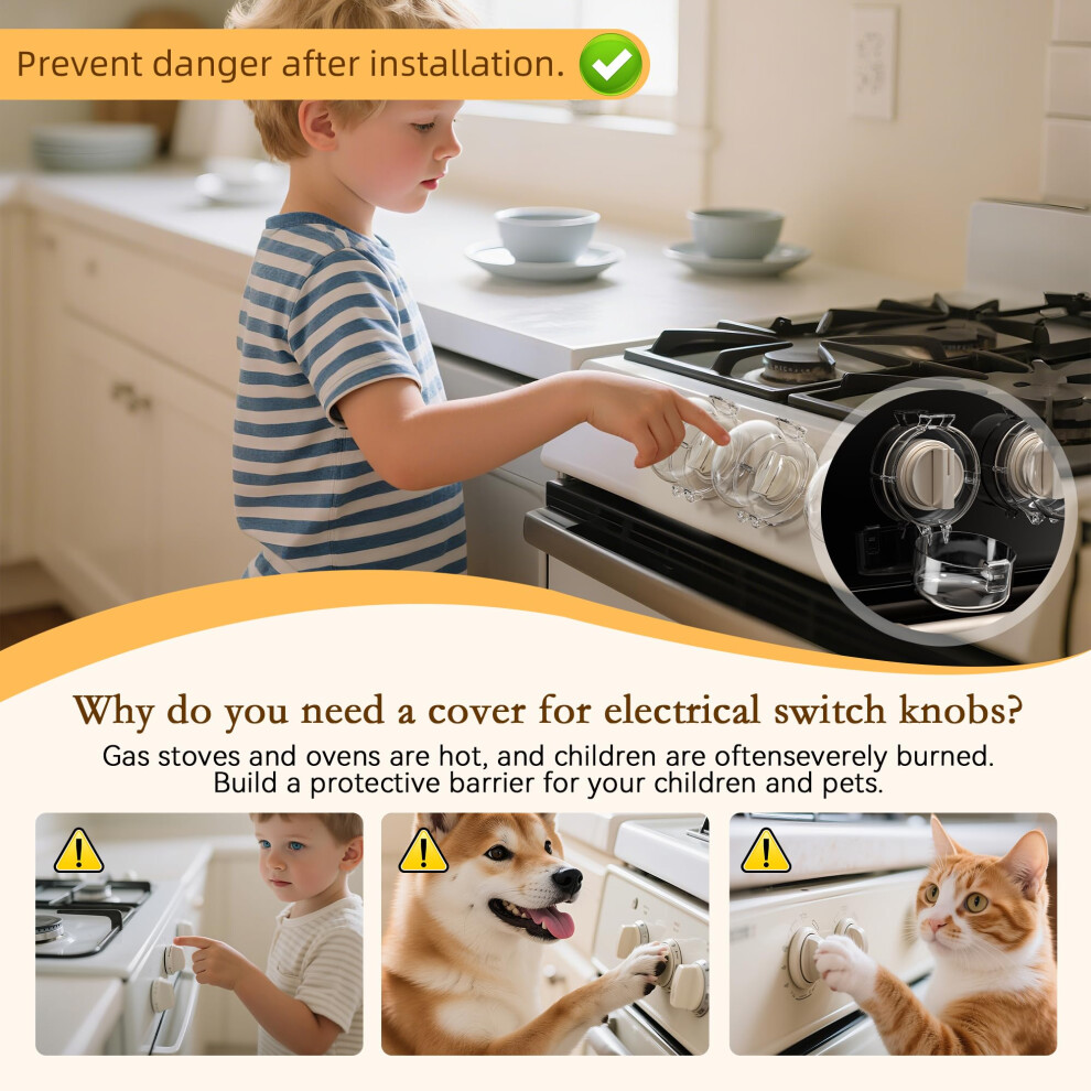Wilniry Upgraded Gas Stove Knob Covers Locks For Child Safety Universal Size G