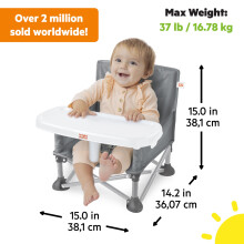 Bright Starts Pop 'N Sit Portable Booster, Indoor/Outdoor Use, Floor Seat with F