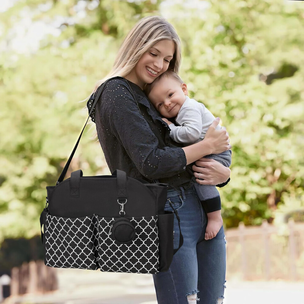 Comeder Baby Changing Bag Nappy Changing Bags Large Capacity Waterproof Tote Diaper Bag With Pacifier Holder And Insulated Pockets For Mum And Dad