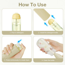 Vicloon Baby Bottle Brush Set, Press-to-foam Design for Ease of Clean, Baby Bottle Cleaner Kit with Teat & Straw Brush for Water Bottles Baby Bottles