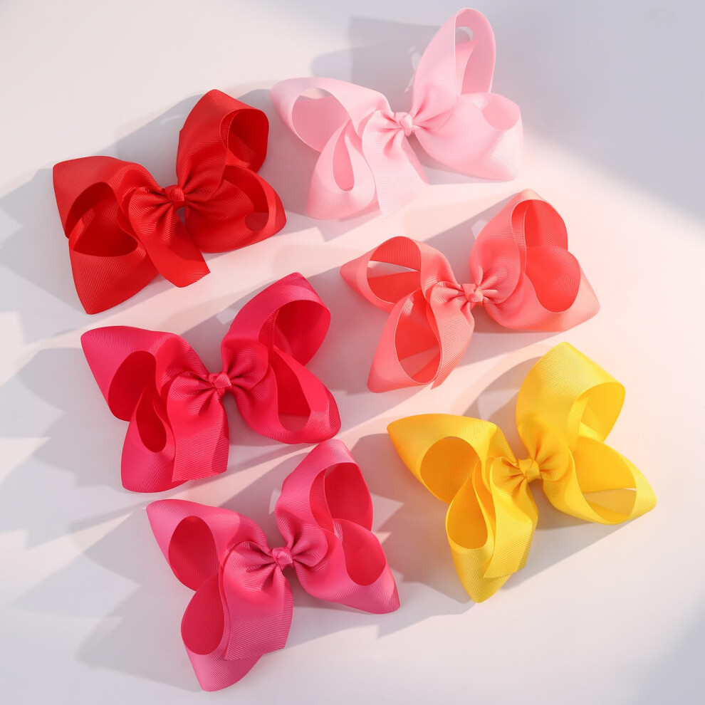 Vobobe 40Pcs 4.5" Hair Bows Clips Grosgrain Ribbon, Bows For Girls Alligator Clips Barrettes Hair Accessories For Girls Baby Infants Toddlers Kids Te
