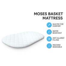 Comfort Collections Moses Baby Toddler Pram Basket Mattress Waterproof