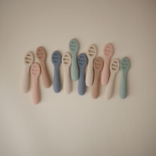 Mushie First Feeding Baby Spoons BPAFree Silicone Learning Spoons 2Pa