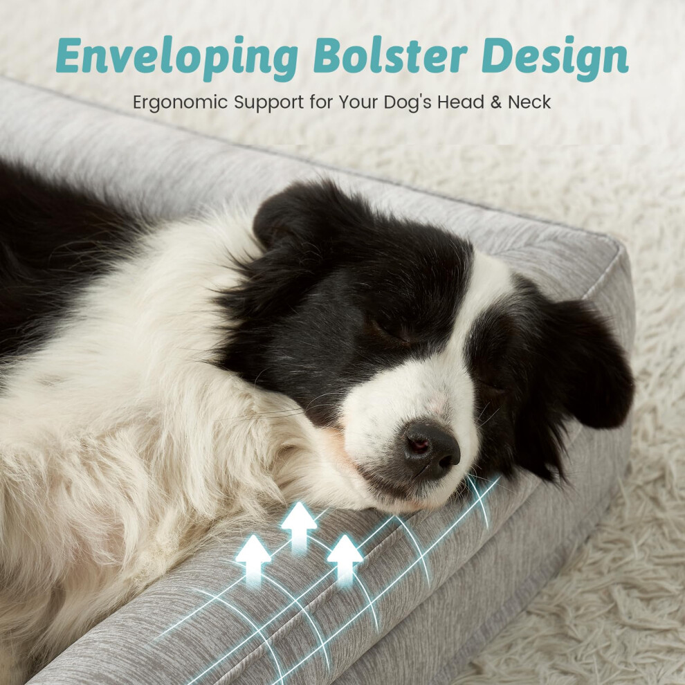 Cozy Kiss Cooling Dog Bed 76X51x15cm, Q-Max>0.4 Summer Orthopaedic Small Pet Bed With Removable Washable Cover, Pet Sofa With Egg Crate Foam