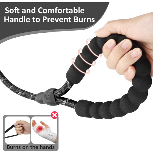 Reflective Slip Lead Dog Leash, Black 2