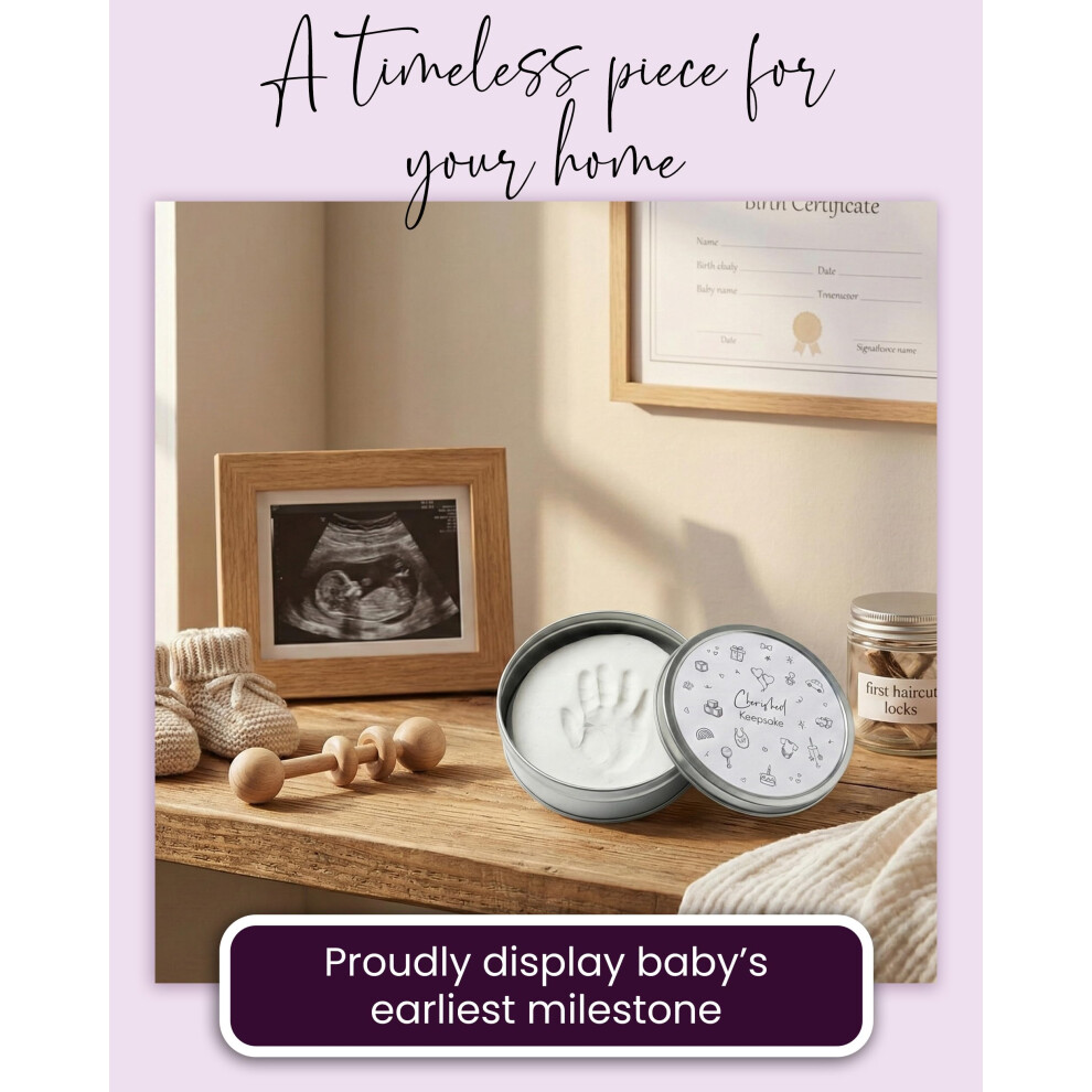 The Lovely Keepsake Company Baby Footprint Kit & Handprint Kit With Air Drying Clay – Keepsake Tin For Tiny Prints – Baby Essentials Gifts For New Mums & New Parents – The
