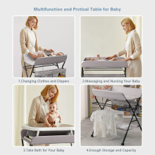 Pantanal Baby Folding Changing Table for Diaper Nappy with Storage on