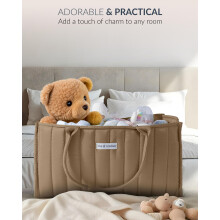 love & lullabies Nappy Caddy Organiser, Stylish Baby Basket, Diaper Storage, Newborn Essentials, Baby Shower List Gift (Mocha)