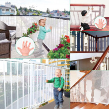 Yiomxhi, Baby Safety Net Mesh-White, 300x90cm, Tear-Resistant, High Transparency, Firmly Used on Indoor Stairs & Balconies, for Kids & Pets, Nylon, 1