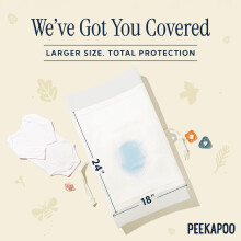 Peekapoo - Disposable Changing Pad Liners (50 Pack) Super Soft, Ultra Absorbent & Waterproof - Covers Any Surface for Mess Free Baby Diaper Changes