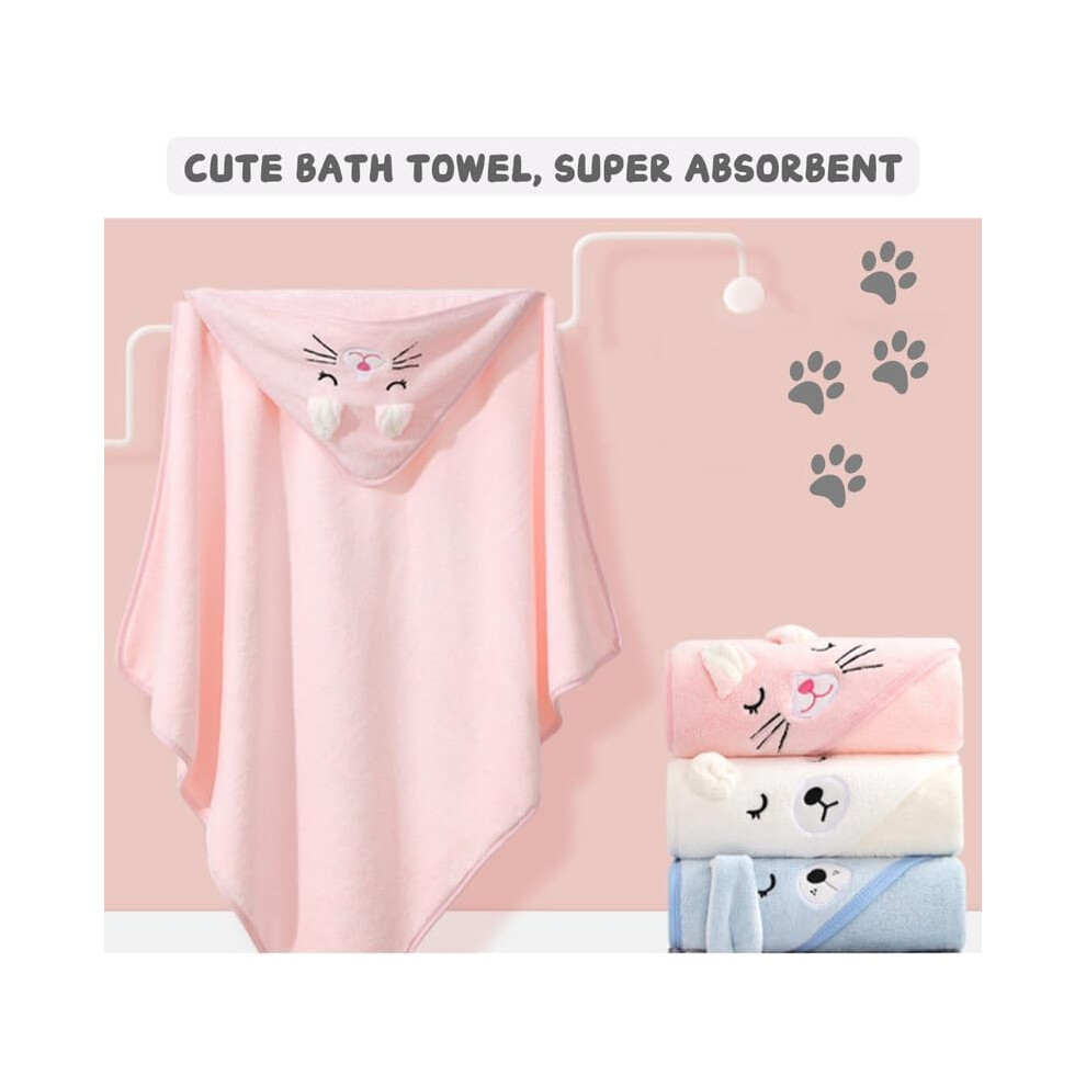 Hagot Hooded Baby Towel 80X80cm Baby Bath Towels Absorbent Large Toddl