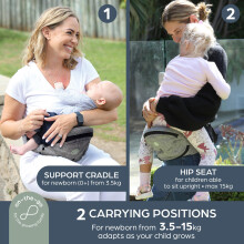 Dreambaby Up  Go Baby Hip Seat Carrier – Lightweight Toddler Holder wi