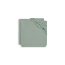 Jollein Jersey Fitted Sheet 60 x 120 cm Ash Green Pack of 2