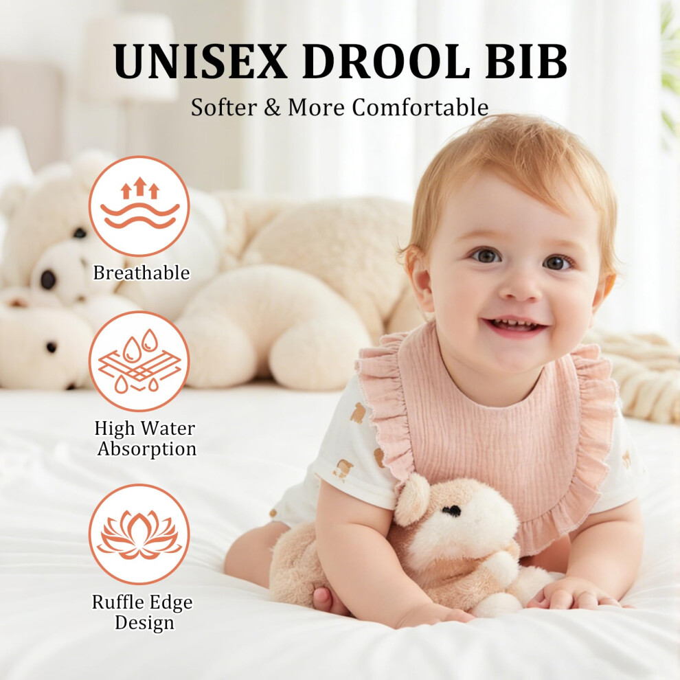Xiansini 6 Pack Baby Bibs Muslin Dribble Bibs Bandana Baby Dribble Bib