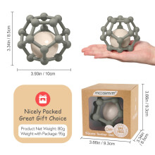 MCGMITT Teething Ball Sensory Toys for Babies - Soft Silicone Teething Ball Toys for Babies, Baby Rattle Suitable for 0-12 Months, Grab and Chew, New