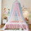 Eimilaly Two-tone Bed Canopy Mosquito Net Pink Blue, Bed Canopy for 1