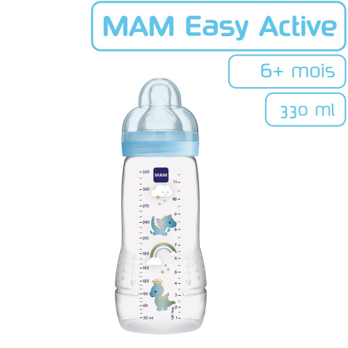 MAM MAM Easy Active 2nd Age 330ml Bottle 6 Months and + - Blue 2