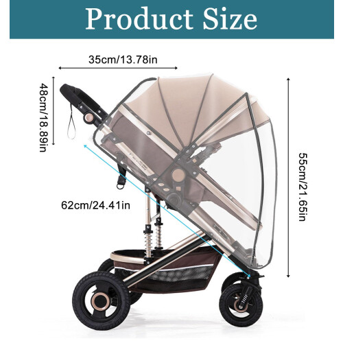 Universal Rain Cover for Pushchair, Rain Cover for Pram 1
