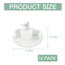 LLYJOYE Baby Safety Plug Socket Covers 12 Pack, Child Proof UK 3 Pin Plug Protectors, Socket Guards Caps for Home Nursery Kitchen