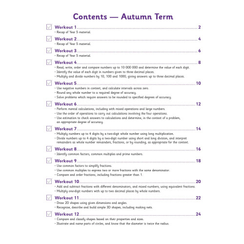 KS2 Year 6 Maths 10-Minute Weekly Workouts: great for SATS practice (CGP Year 6 Maths) 1