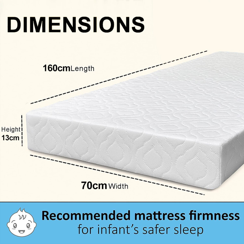 Brillars Baby Travel Cot Mattress – Extra Thick Breathable With Quilt