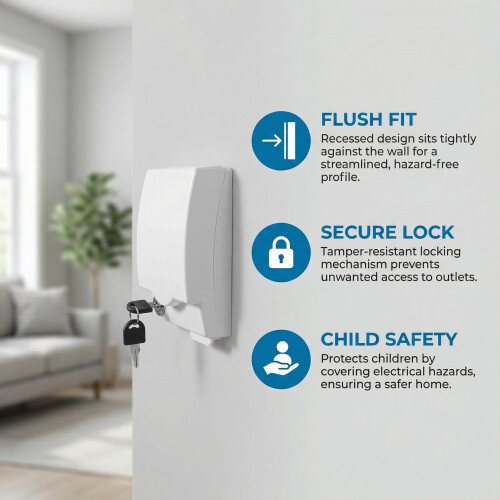 Warmhm Lockable Plug Socket Covers UK with Keys  Child Safety Plug Soc 1