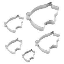 Stainless Steel Mexican Bread Mold with 12Pcs Pig Cookie Cutter Two Sided Mold for Bread Shell Cutter