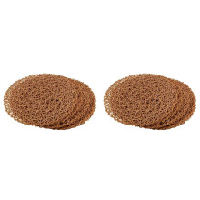 24pcs Paper Braided Round Placemats Non-Slip Heat Table Mats for Dining Tables Indoor & Outdoor Place Mats Light Brown