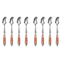Grapefruit Spoons, 8PCS Serrated Grapefruit Spoon, Stainless Steel 18/8 Fruit Spoon Kiwi Spoon with Wood Handle