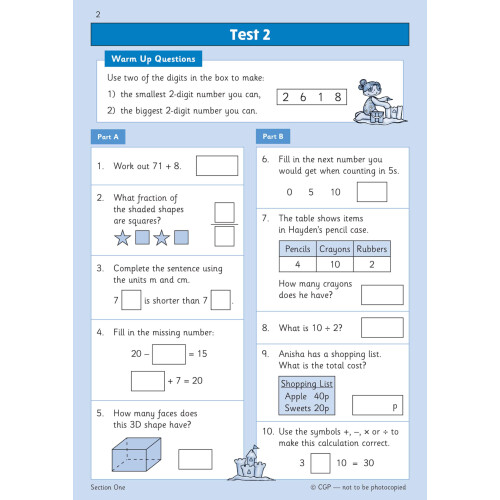 KS1 Maths Year 2 Mental Arithmetic Targeted Question Book (includes Online Answers & Audio Tests) (CGP Year 2 Maths) 2