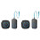 2X Wireless Lanyard Button Call Pager Emergency SOS Pager Emergency Call Button Black EU Plug 1