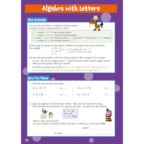 Algebra Activity Book for Ages 10-11 (Year 6) (CGP KS2 Practise & Learn) 1