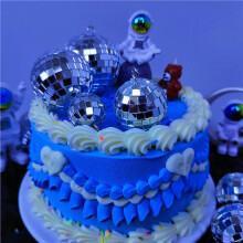 108 Pcs Disco , Hanging Disco Decor Silver Disco Cake Topper Mirror Decorations