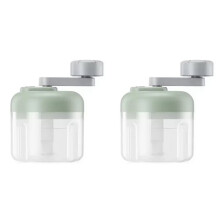 2X Vegetable Slicer Small Food Processor Hand-Crank Food Chopper Mincer Tool Garlic Kitchen Gadgets B 250ML