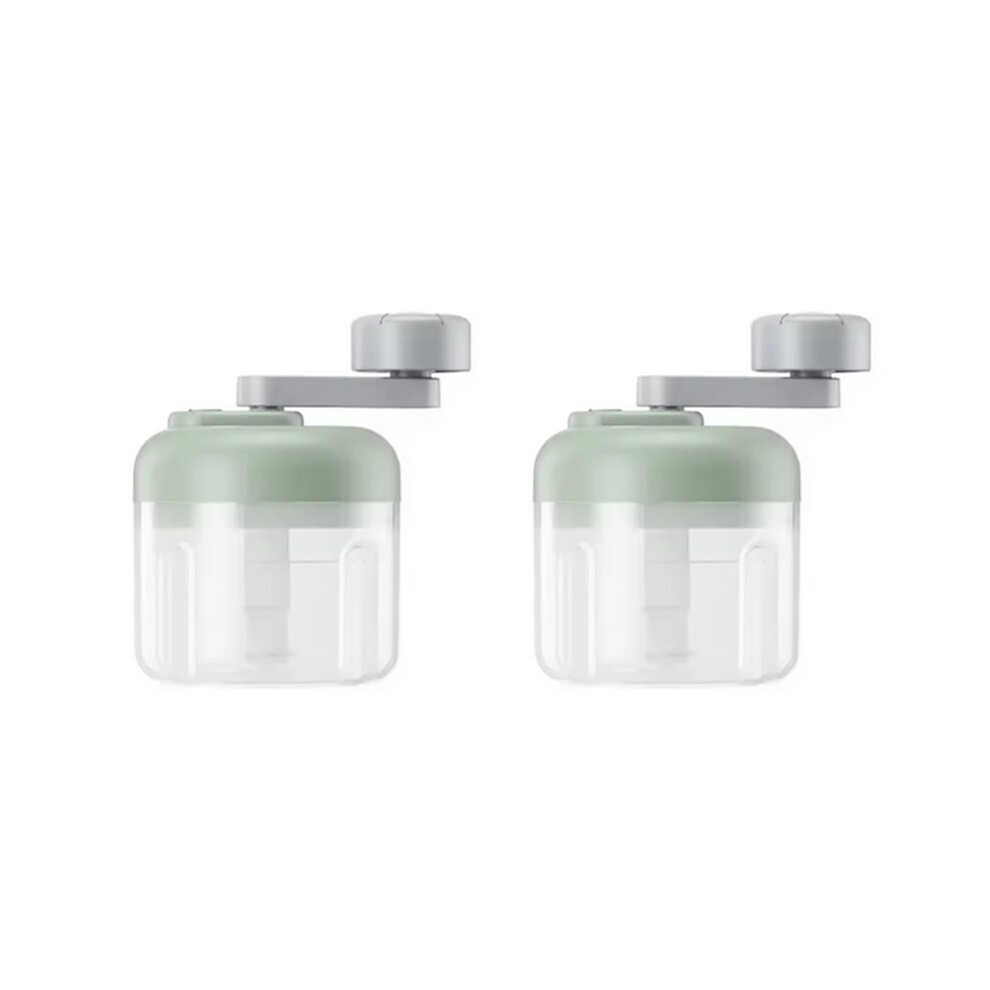 2X Vegetable Slicer Small Food Processor Hand-Crank Food Chopper Mincer Tool Garlic Kitchen Gadgets B 250Ml 4714031741141