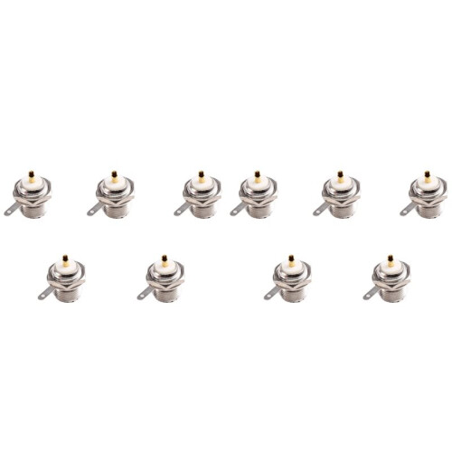 UHF Female SO239 Flange Mount RF Connector Adapter Test Converter Panel Chassis Mount Handle RF Coax Cable 10Pcs 1