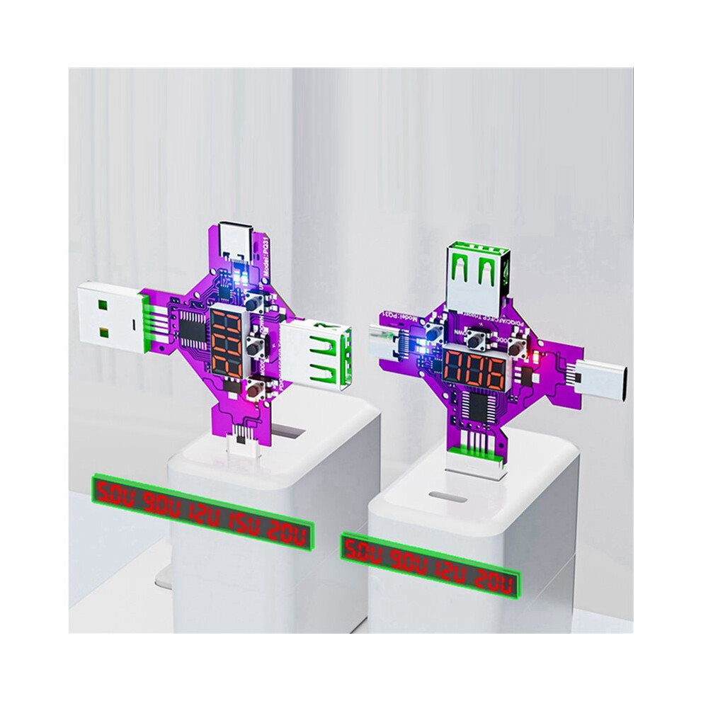 2X 2In1 Pd3.1 28V Fast Protocol Charge Trigger Decoy Voltmeter Qc Pd 5V 9V 12V 15V 20V Trigger Voltage Detector 6033206377649